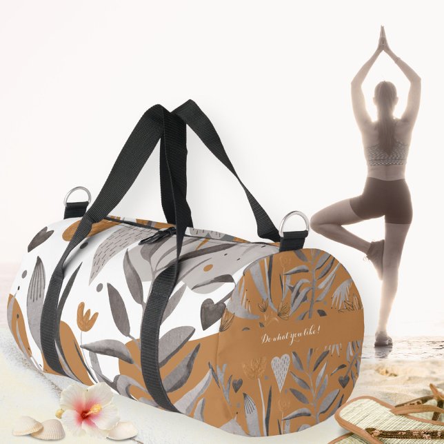 Boho Chic Bloral Ihr Name Zitat Duffle Bag (Boho Chic Floral Your Name Quote Duffle Bag ©Susanne Sachers - Sunny Wanderlust 🌞✈️)