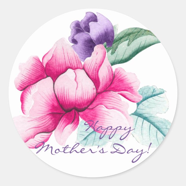 Boho Chic Blume | Happy Mother's Day Stickers (Vorderseite)