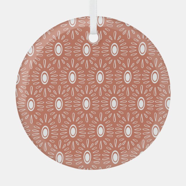 Boho Chic Blume: Modernes Nahtloses Design Ornament Aus Glas (Vorderseite)