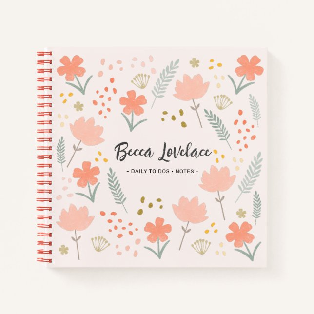 Boho Chic-Blume täglich zum Dos-Notebook Notizbuch (Vorderseite)