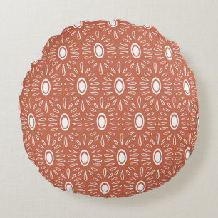 Boho Chic Blumen: modernes nahtloses Design Rundes Kissen
