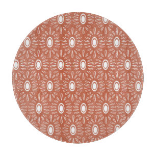 Boho Chic Blumen: modernes nahtloses Design Schneidebrett