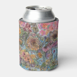 Boho-Chic-Blumengarten-Aquarellmalerei Dosenkühler
