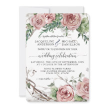 BOHO Chic Blush Pink Floral Rustic Wreath Wedding