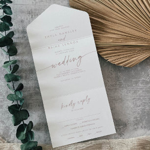 Boho Chic Blush Pink Meal Choice UAWG Wedding All In One Einladung