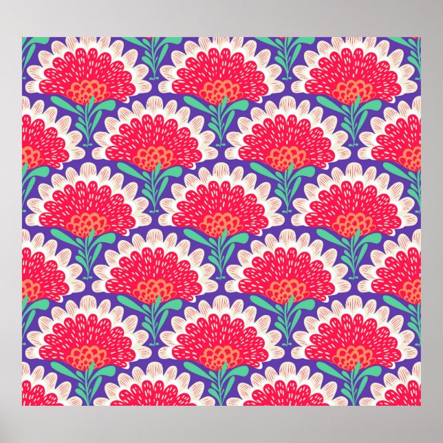 Boho Chic Blütendruck Vintag. Poster (Vorne)