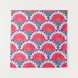 Boho Chic Blütendruck Vintag. Wandteppich