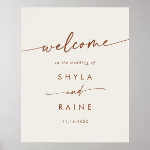 Boho Chic Bohemisch Cream DIY Wedding Willkommensz Poster