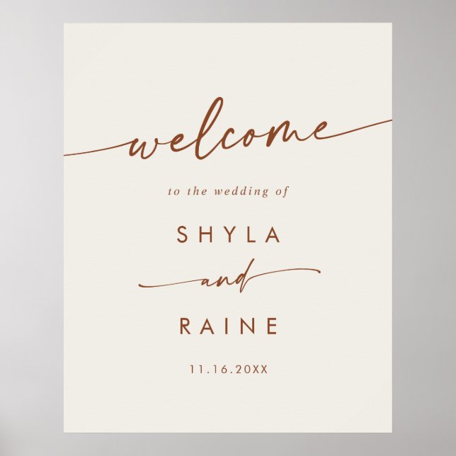 Boho Chic Bohemisch Cream DIY Wedding Willkommensz Poster (Vorne)