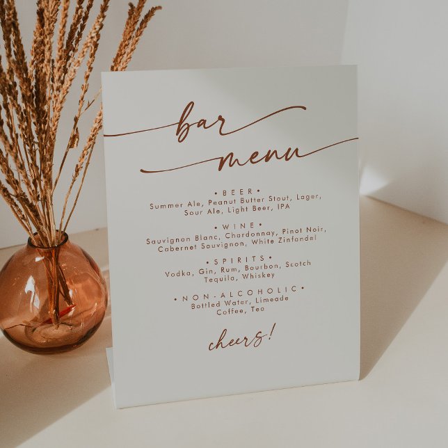 Boho Chic Bohemisch Cream Wedding Bar Sockelschild (Von Creator hochgeladen)