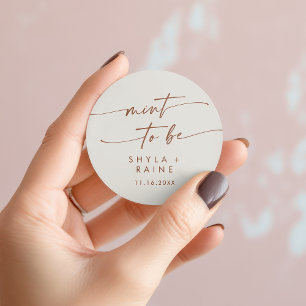 Boho Chic Bohemische Creme Minze zu Gunsten Aufkle Runder Aufkleber