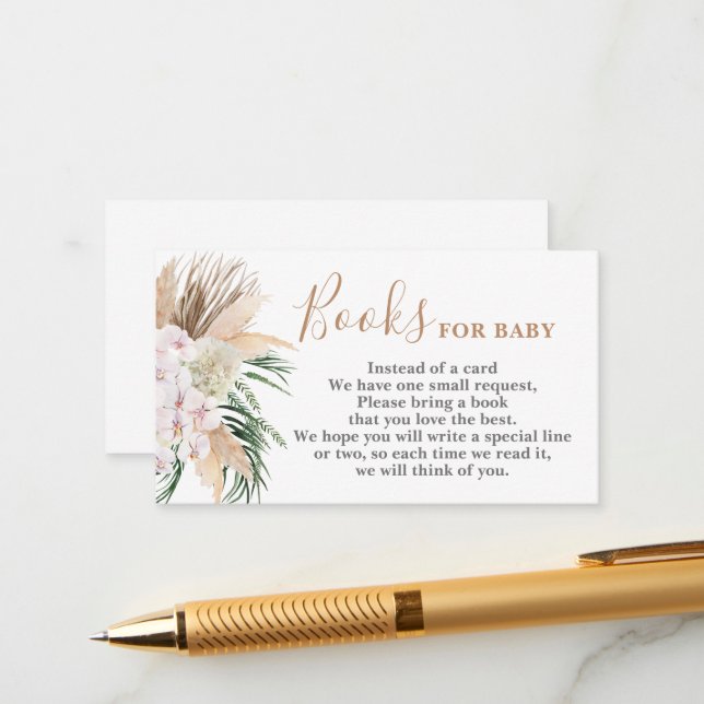 Boho chic Books for Baby Card Begleitkarte (Vorderseite/Rückseite Beispiel)