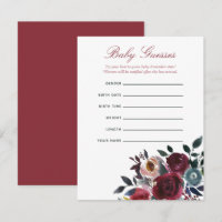 Boho-chic bordeauxrot und marineblaue Baby-Shower-
