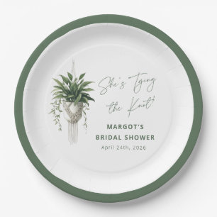 Boho Chic Botanisches Brautparty "Krawatte der Kno Pappteller