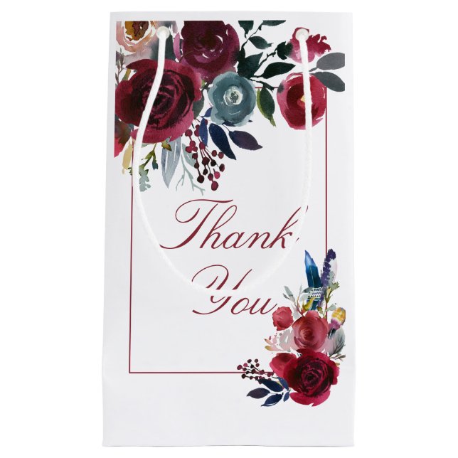 Boho Chic Burgund und Hochzeit im Herbst der Marin Kleine Geschenktüte (Vorderseite)