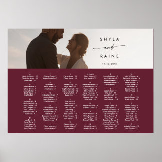 Boho Chic Burgundy Red Picture Seeing Chart Poster