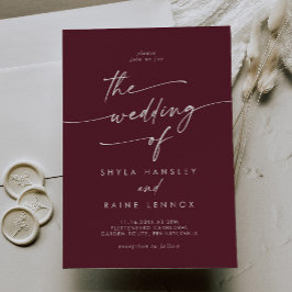 Boho Chic Burgundy roten die Hochzeit von Einladung