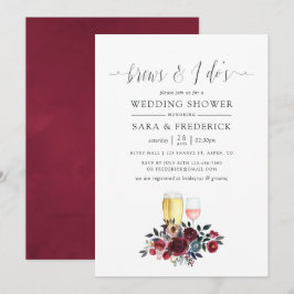 Boho Chic Burgundy und Marine braut vor dem I Dos Einladung