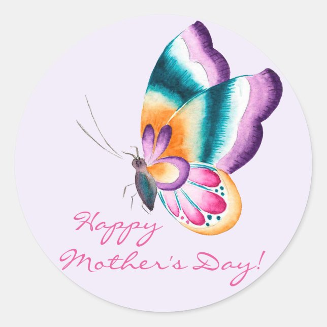 Boho Chic Butterfly | Happy Mother's Day Stickers (Vorderseite)