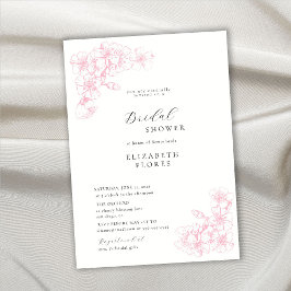 Boho Chic Cherry Blossom Pink Floral Brautparty Einladung