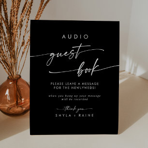 Boho Chic COLOR EDITABLE Audio Guestbook Wedding Sockelschild