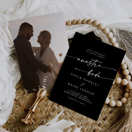 Boho Chic COLOR EDITABLE Foto Spanish Wedding Einladung