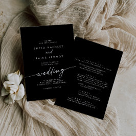 Boho Chic COLOR EDITABLE Front and Back Wedding Einladung