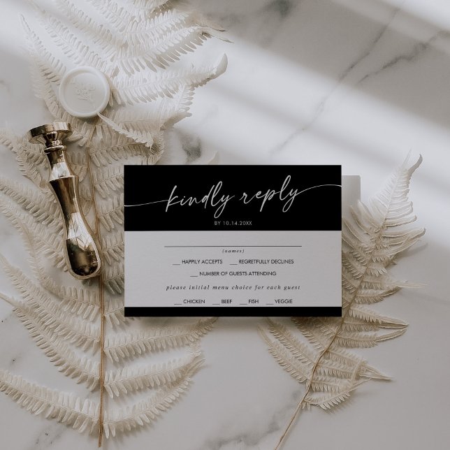 Boho Chic COLOR EDITABLE Menü Auswahl RSVP Karte (Von Creator hochgeladen)