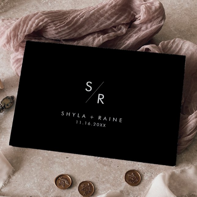 Boho Chic COLOR EDITABLE Monogram Wedding Gästebuch (Von Creator hochgeladen)