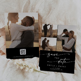 Boho Chic COLOR EDITABLE Multi Foto QR Code Save The Date