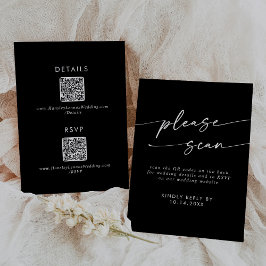 Boho Chic COLOR EDITABLE QR Code Details und RSVP Karte
