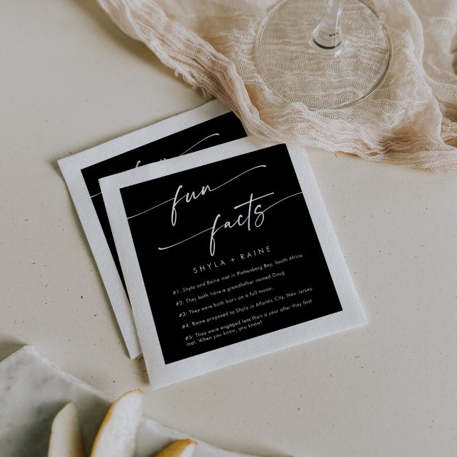 Boho Chic COLOR EDITABLE Wedding Fun Fakt Napkins Serviette (Von Creator hochgeladen)