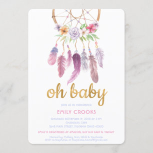 Boho Chic Dream Catcher Baby Shower Einladung