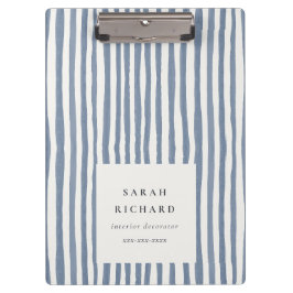 Boho Chic Dunstelblau Aquarell Handgezeichnete Str Klemmbrett