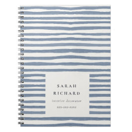 Boho Chic Dunstelblau Aquarell Handgezeichnete Str Notizblock