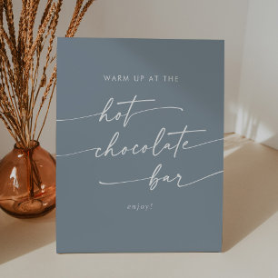 Boho Chic Dusty Blue Hot Chocolate Bar Sockelschild