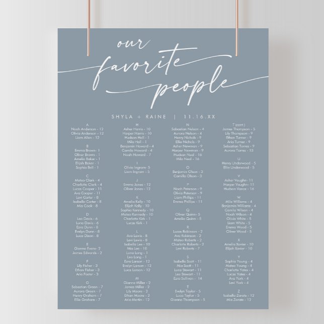 Boho Chic Dusty Blue Printable Seekarte Poster (Von Creator hochgeladen)