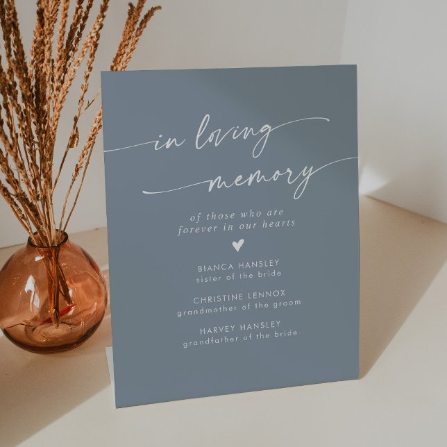 Boho Chic Dusty Blue Wedding in Love Memory Sockelschild (Von Creator hochgeladen)