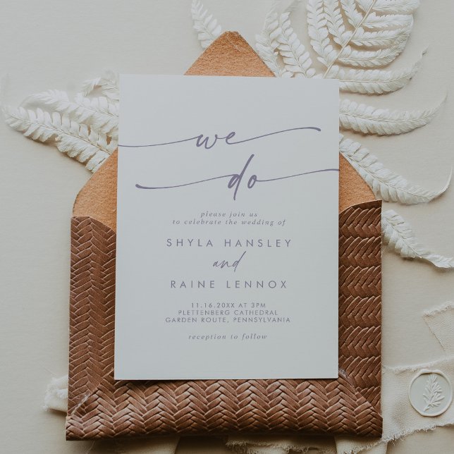 Boho Chic Dusty Lila wir Hochzeit machen Einladung (Von Creator hochgeladen)