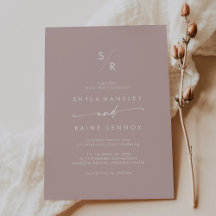 Boho Chic Dusty Rose Pink Monogram Wedding