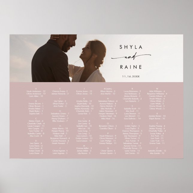 Boho Chic Dusty Rose Pink Picture Seeing Chart Poster (Vorne)