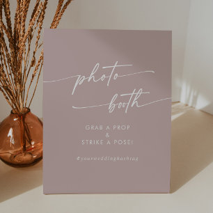 Boho Chic Dusty Rose Pink Wedding Foto Stand Sockelschild