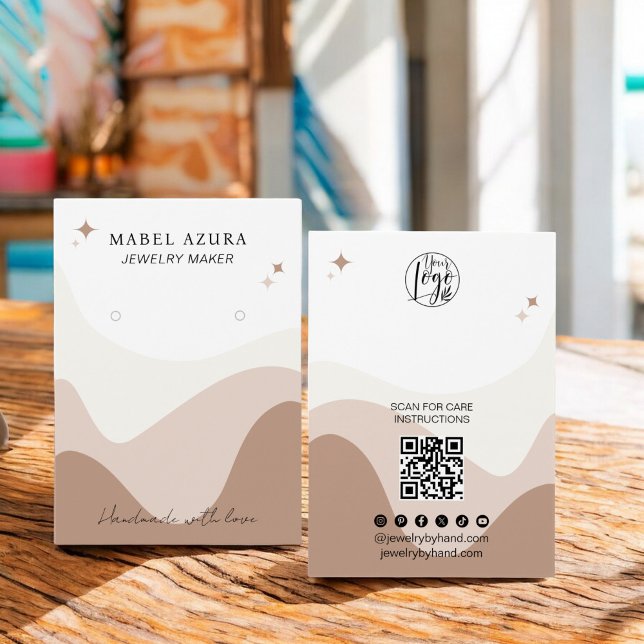 Boho chic earth tone Jewelmaker Qr Logo Ohrring (Boho chic earth tone Jewelry maker Qr logo earring)