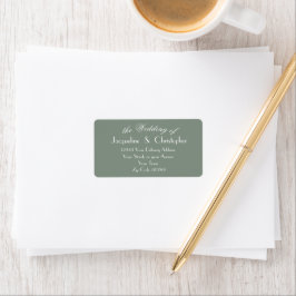 Boho Chic Elegant Sage Green Wedding Address Adressaufkleber