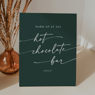 Boho Chic Emerald Green Hot Chocolate Bar Sockelschild