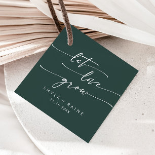 Boho Chic Emerald Green Lass Liebe Grow Wedding Geschenkanhänger