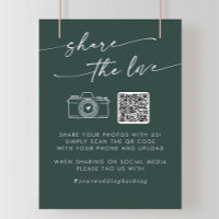 Boho Chic Emerald Green Teilen Sie die Liebe QR-Co