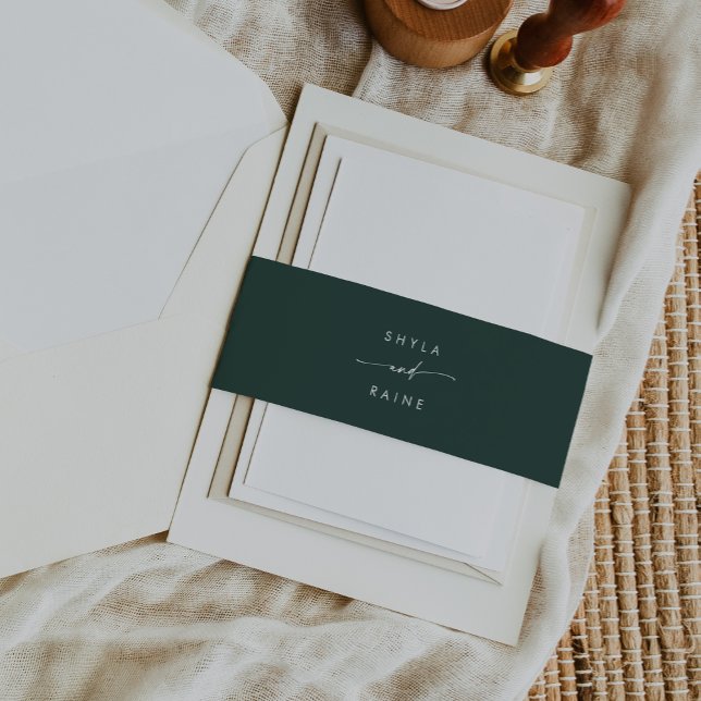 Boho Chic Emerald Green Wedding Einladungsbanderole (Von Creator hochgeladen)