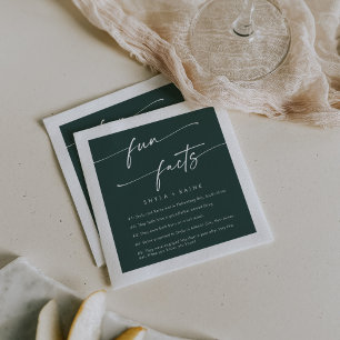 Boho Chic Emerald Green Wedding Fun Fakt Napkins Serviette