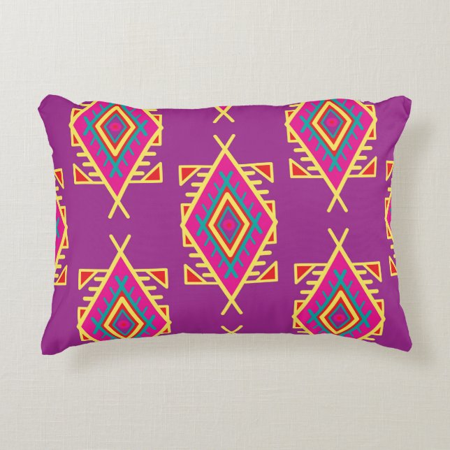 Boho Chic: Ethnische nahtlose Ornamente Dekokissen (Vorderseite)